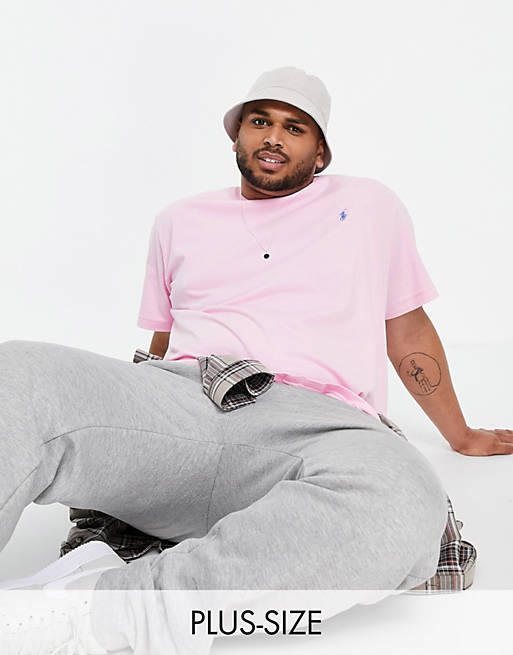 Camiseta rosa con jugador de polo de Polo Ralph Lauren Big & Tall
