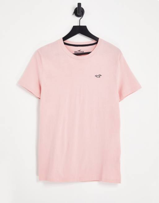 Camiseta rosa con logo de Hollister |