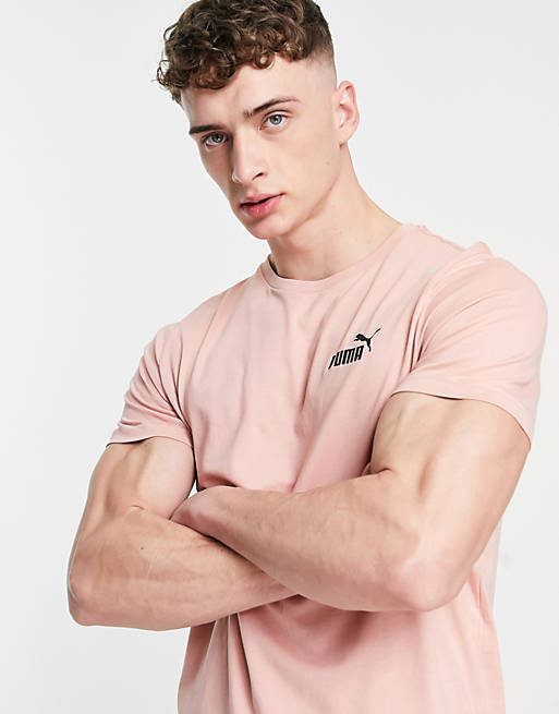 Camiseta rosa con logo de Puma Essentials