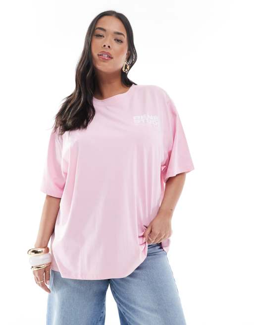 Camiseta rosa con logo gráfico de oso de gominola exclusiva de Renee Studio Plus  , 2 de 4