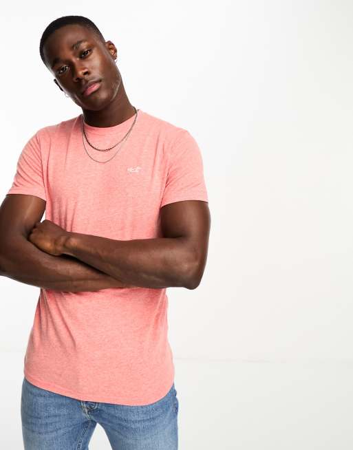 Camiseta rosa coral con logo Icon de Hollister ASOS