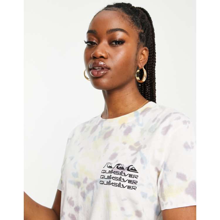 Camiseta rosa corta con efecto tie dye de Quiksilver ASOS