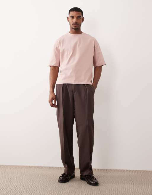 Camiseta rosa de corte cuadrado extragrande de tejido grueso de ASOS DESIGN, 2 de 5