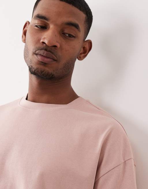 Camiseta rosa de corte cuadrado extragrande de tejido grueso de ASOS DESIGN, 3 de 5