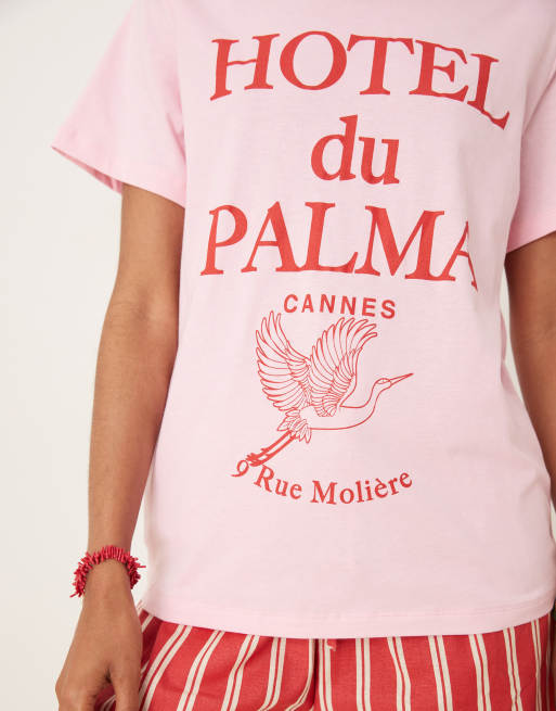 Camiseta rosa de corte estándar con gráfico "Palma" de ASOS DESIGN, 3 de 4