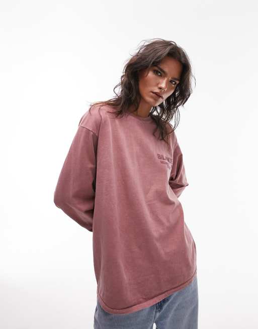 Camiseta rosa de corte skater con estampado gráfico 