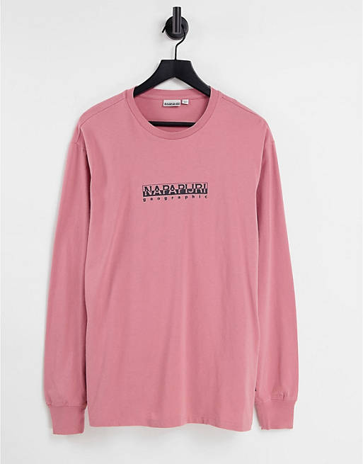 Mujer Tops | Camiseta rosa de manga larga Box de Napapijri - VX78706