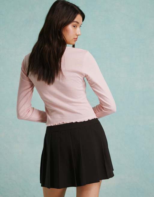 Camiseta rosa de manga larga con estampado gráfico de corazón de Miss Selfridge, 4 de 4