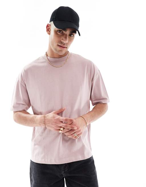 Camiseta rosa empolvado extragrande con estampado gráfico de cancha de baloncesto de ASOS DESIGN, 2 de 4