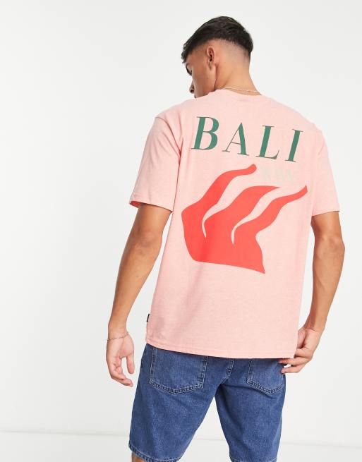 Camiseta rosa extragrande con estampado 