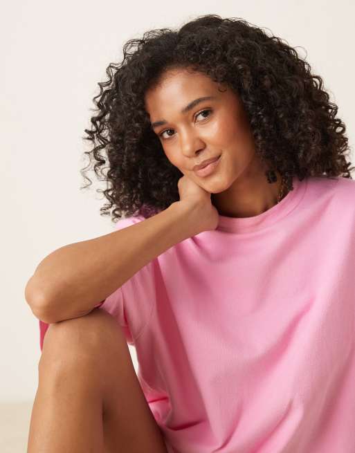 Camiseta rosa extragrande de punto texturizado de ASOS DESIGN, 2 de 4