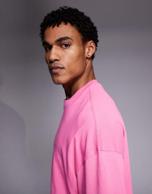 Camiseta rosa lavado de corte cuadrado con acabado de secado rápido de algodón grueso Icon de 4505, 4 de 5