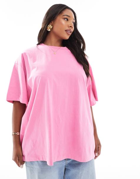 Camiseta rosa lavado extragrande de ASOS DESIGN Curve - view 1