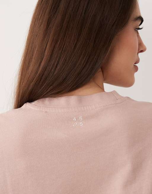 Camiseta rosa lavado extragrande de tejido grueso de algodón con acabado de secado rápido Icon de 4505, 2 de 4