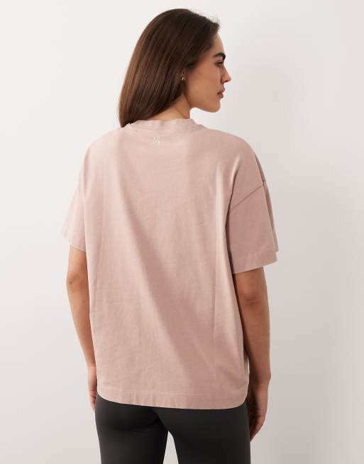 Camiseta rosa lavado extragrande de tejido grueso de algodón con acabado de secado rápido Icon de 4505, 3 de 4