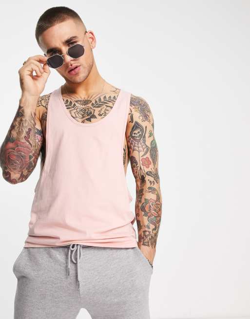 Camiseta rosa lavado sin mangas con espalda de nadador extrema de ASOS DESIGN, 4 de 4