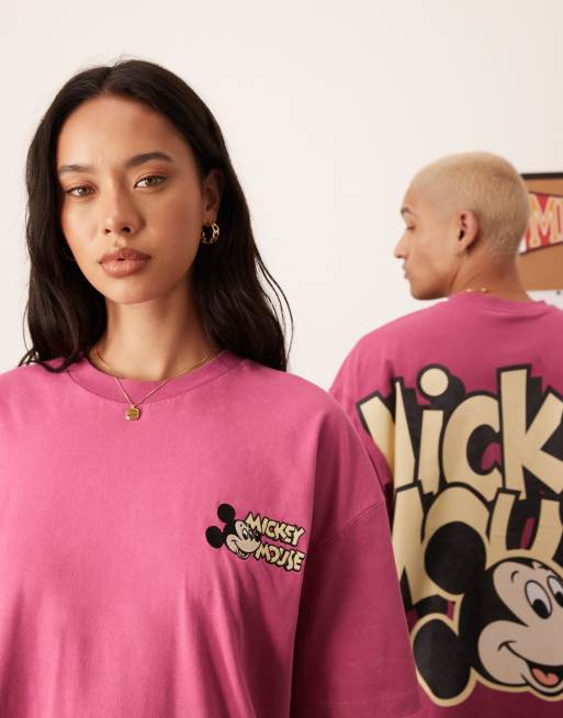 Camiseta rosa lavado unisex extragrande con estampado de Mickey Mouse de Disney de ASOS DESIGN, 2 de 4