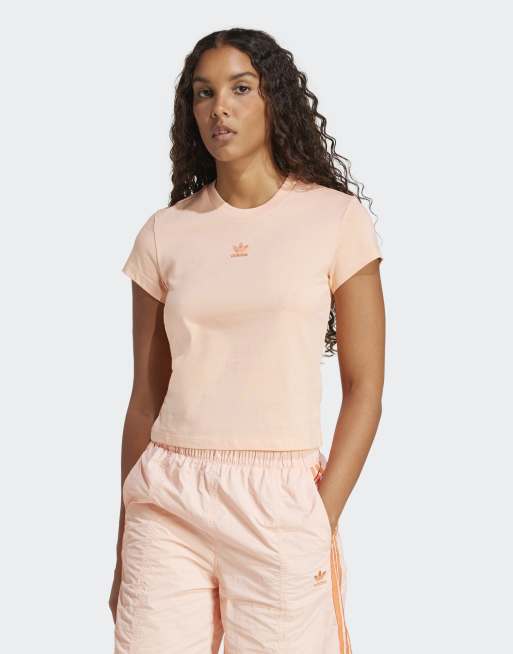 Camiseta rosa luminoso básica de corte slim Essentials de adidas Originals