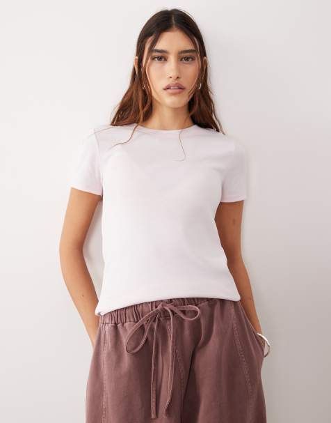 Camiseta rosa moldeada con cuello redondo de ARRANGE - view 1