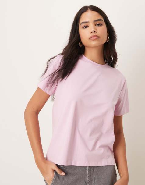 Camiseta rosa orquídea de corte boyfriend extragrande de VILA - view 1