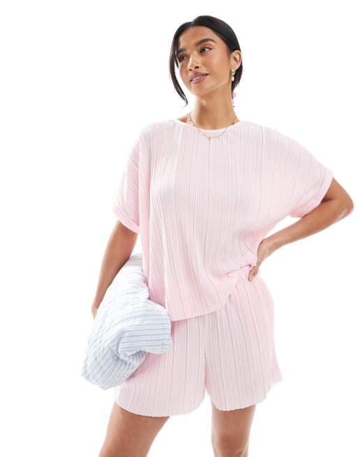 Camiseta rosa plisada de Vero Moda Petite (parte de un conjunto)