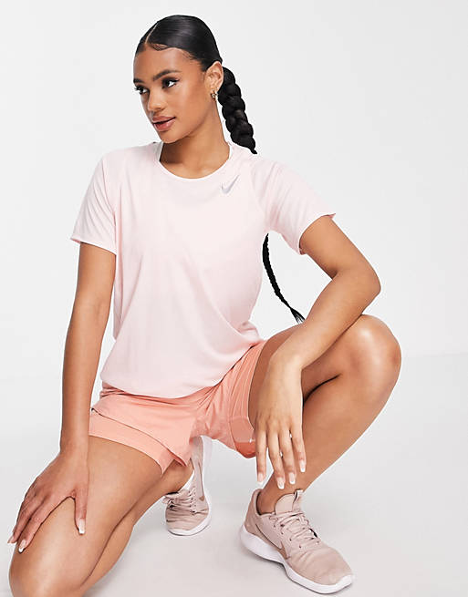 Mujer Tops | Camiseta rosa Race Dri-FIT de Nike Running - KF00455