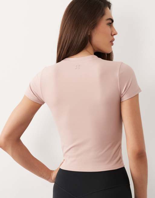 Camiseta rosa rubor con diseño encogido de tejido suave Icon Studio de 4505, 4 de 4