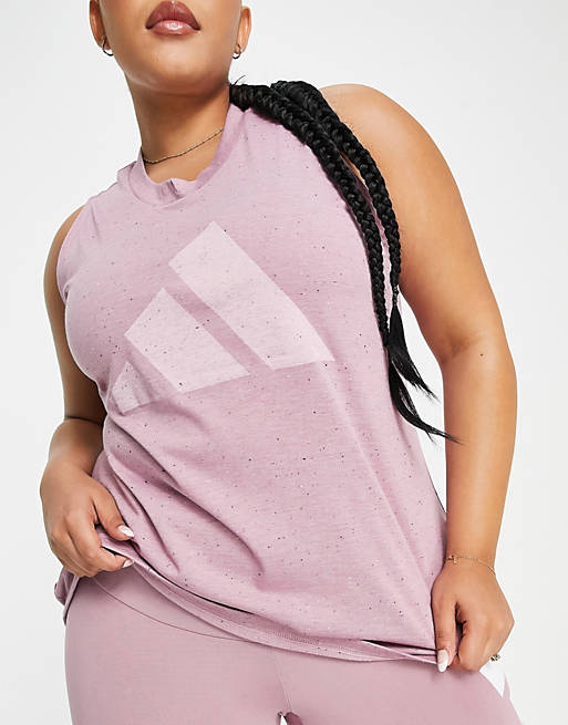 Camiseta rosa sin con logo de 3 barras Sportswear Plus | ASOS