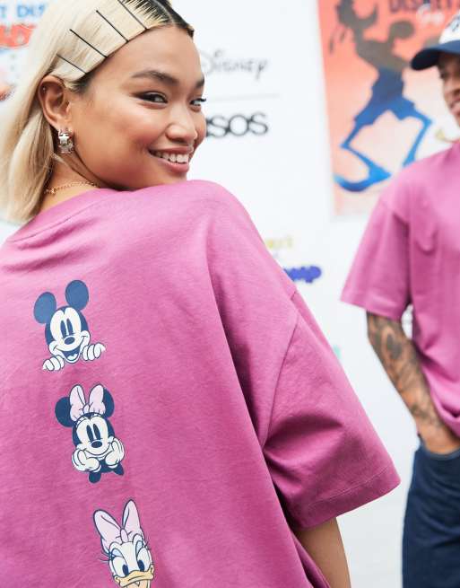 Camiseta rosa unisex extragrande con estampados de Mickey Mouse y sus amigos de Disney de ASOS DESIGN, 2 de 4