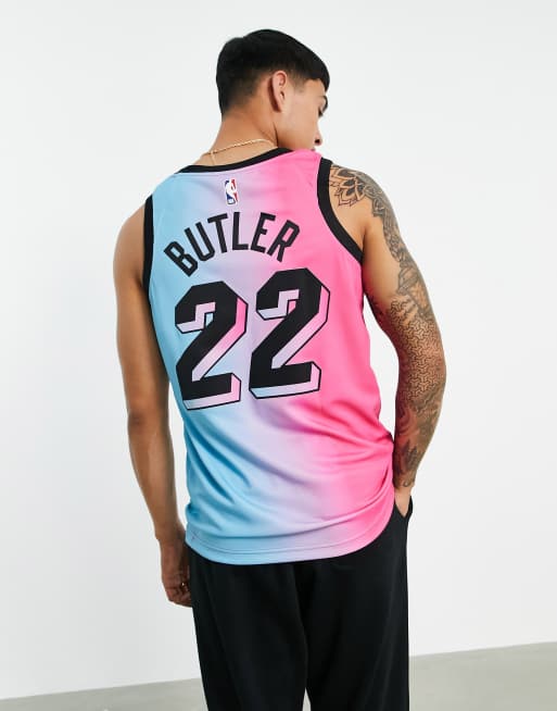 Cintura donde quiera promedio Camiseta rosa y azul sin mangas de los Miami Heat de la NBA Swingman de Nike  Basketball | ASOS