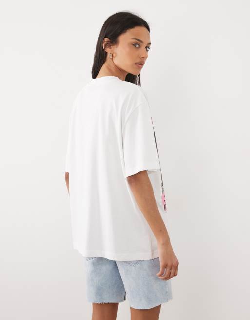 Camiseta rosa y blanca extragrande con estampado gráfico "New York" de ASOS DESIGN, 4 de 4