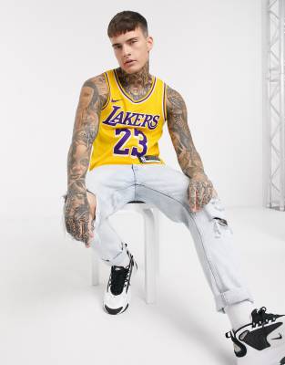 Camiseta sin mangas morada unisex NBA LA Lakers LeBron James Swingman de  Nike Basketball