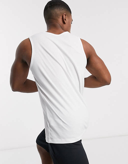 microscópico locutor Normal Camiseta sin mangas blanca con logo de Nike Training | ASOS