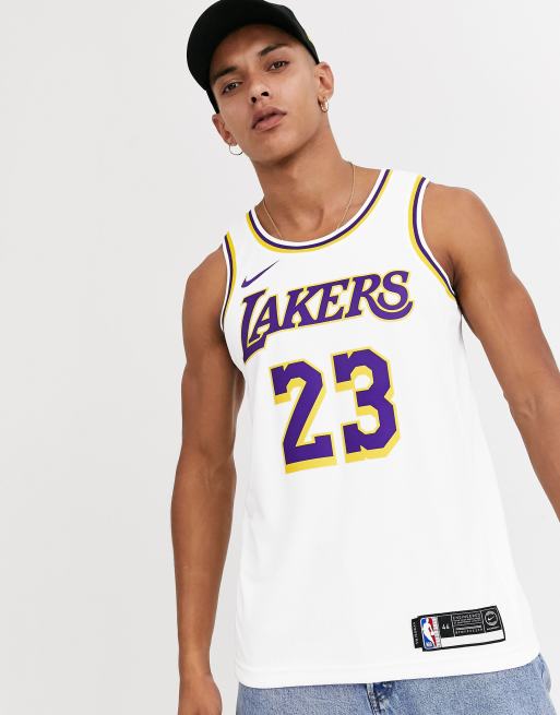 sin mangas blanca LA Lakers 'LeBron James' NBA swingman de Nike Basketball | ASOS