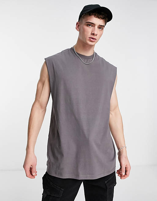 Hombre Other | Camiseta sin mangas extragrande con lavado negro de ASOS DESIGN - AK18227