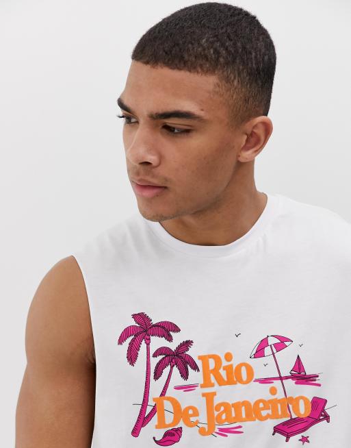Camiseta sin mangas holgada con estampado Rio de Janerio de ASOS DESIGN, 3 de 4