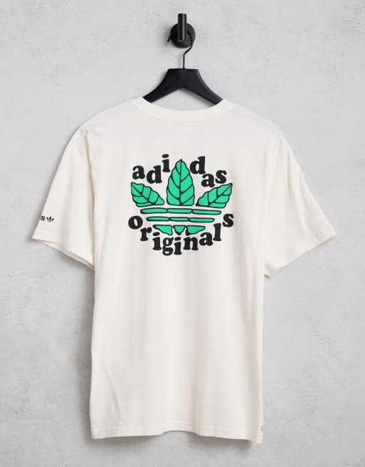 Camiseta sin teñir con diseño gráfico de tréboles de adidas Originals