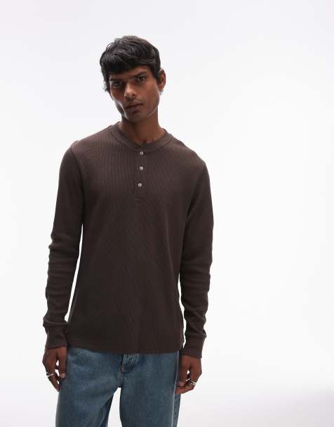 Camiseta térmica marrón de manga larga con cuello panadero de tejido grueso de Levi's - view 1