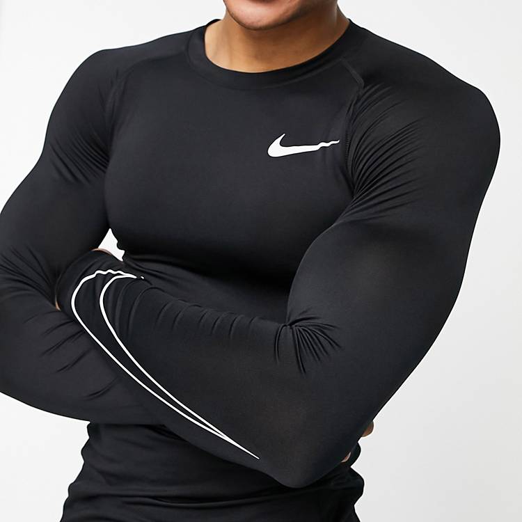 Desfavorable Por el contrario Álgebra Camiseta térmica negra de manga larga Pro Training de Nike | ASOS