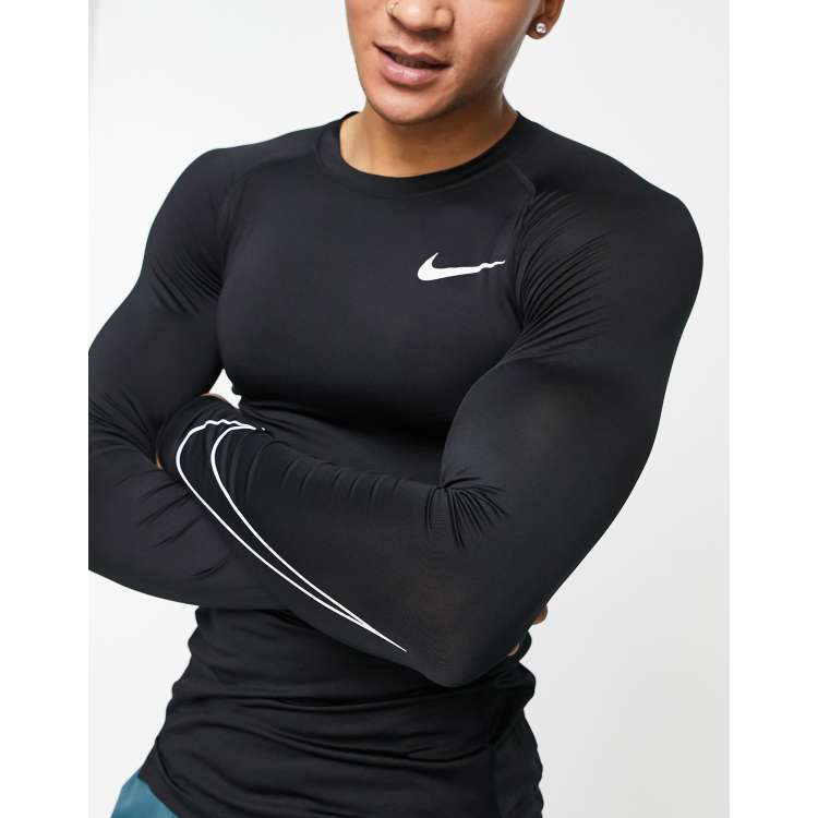 Pobreza extrema claridad verano Camiseta térmica negra de manga larga Pro Training de Nike | ASOS