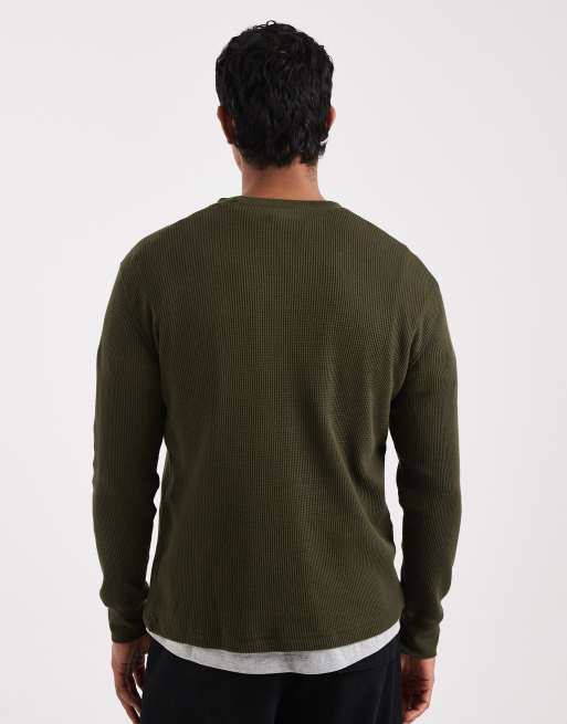 Camiseta térmica verde oscuro de manga larga de Hollister, 2 de 5