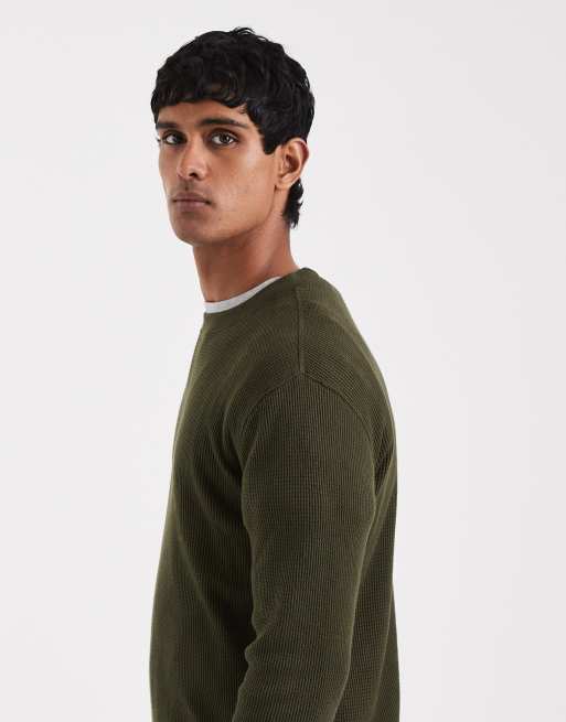Camiseta térmica verde oscuro de manga larga de Hollister, 4 de 5