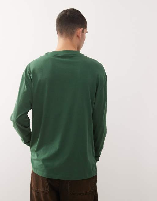 Camiseta unisex de manga larga con logo en verde de COLLUSION, 4 de 4