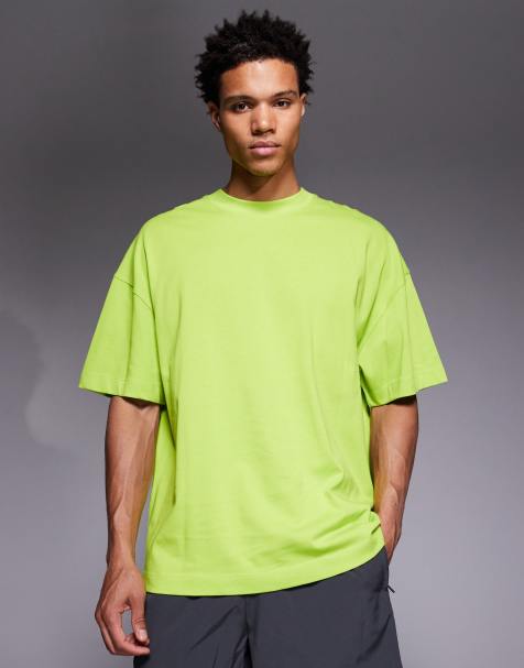 Camiseta verde ácido de corte cuadrado con acabado de secado rápido de algodón grueso Icon de 4505 - view 1