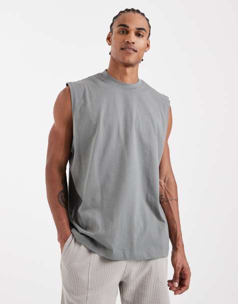 Camiseta verde básica extragrande sin mangas de ASOS DESIGN - view 1