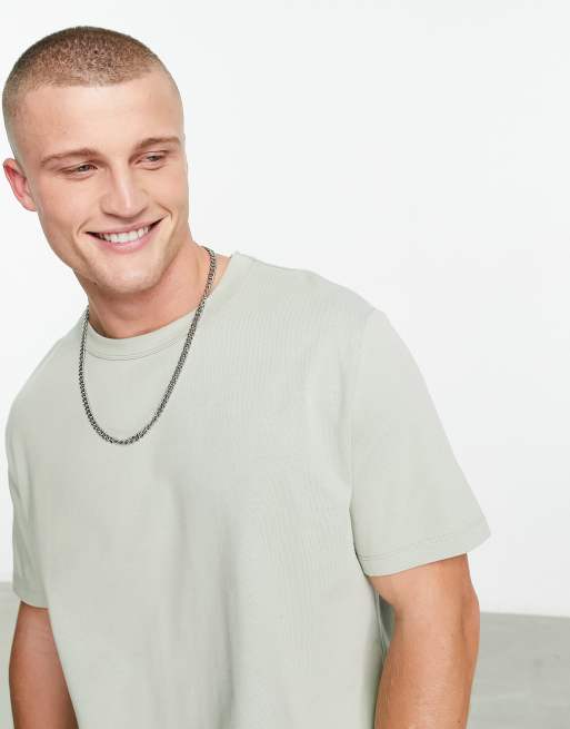 Camiseta verde caqui lavado holgada de tejido grueso de ASOS DESIGN , 4 de 4