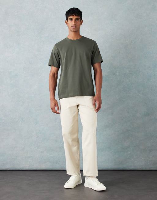 Camiseta verde caqui oscuro de punto liso de grosor medio de ARKET, 2 de 5