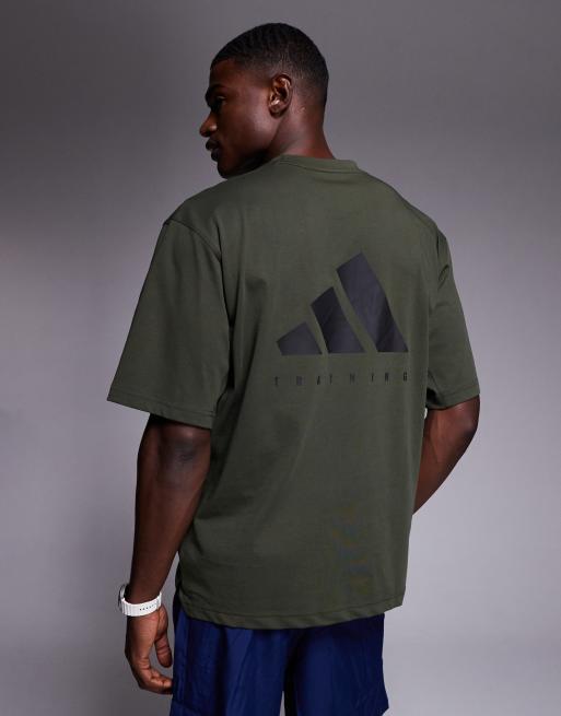 Camiseta verde caqui oscuro extragrande de adidas Training, 3 de 5