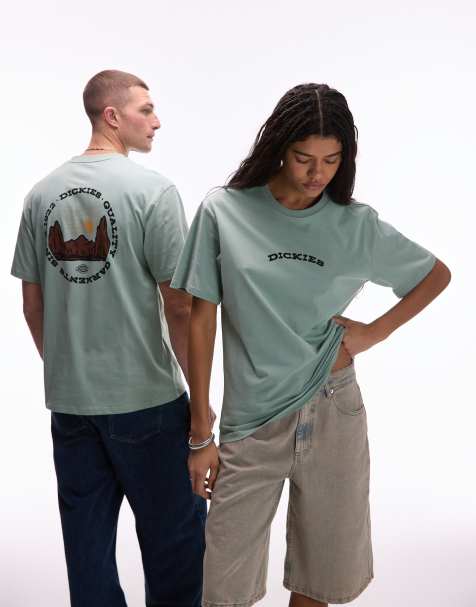 Camiseta verde claro con estampado gráfico de paisaje en la espalda de Dickies - view 1
