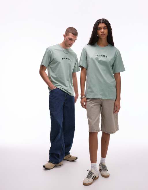 Camiseta verde claro con estampado gráfico de paisaje en la espalda de Dickies, 4 de 4